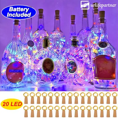 £1.99 • Buy Bottle Fairy String Lights Battery Wine Cork Shaped Christmas Wedding 20LED Home