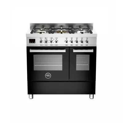 Bertazzoni 90cm Dual Fuel 5 Burner 2 Oven Range Cooker PRO905-MFED-NEE Black • £2200