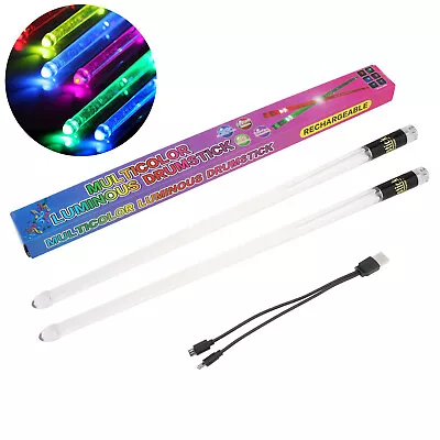 Rechargeable LED Light Up 15 Colors Gradient Glow Drumsticks Stage Performance • $38.58