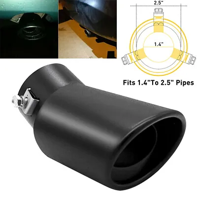 Car Tip Exhaust Muffler Black Pipe Stainless Coating Steel Fit 1.75-2.5 Inch • $15.99