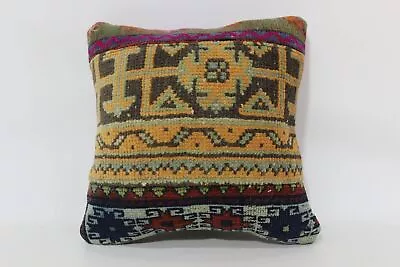 16 X16  Rainbow Pillow Cover Throw Kilim Pillow Turkish Kilim Pillow • $11.54