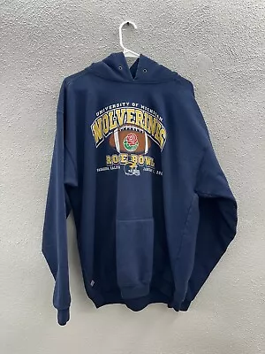 The Cotton Exchange Mens Michigan Wolverines Sweatshirt XL Rose Bowl 2007 Hooded • $39.98
