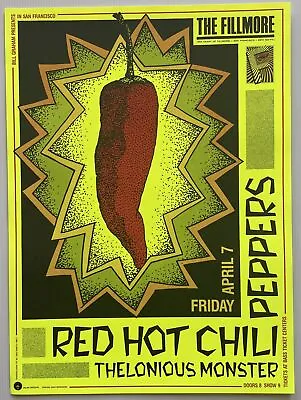 Red Hot Chili Peppers Concert Poster 1989 F-87 Fillmore • $72.80