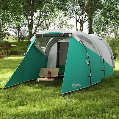 3000mm Waterproof Camping Tent With Living And Bedroom For 4-5 Man Green • £99.99