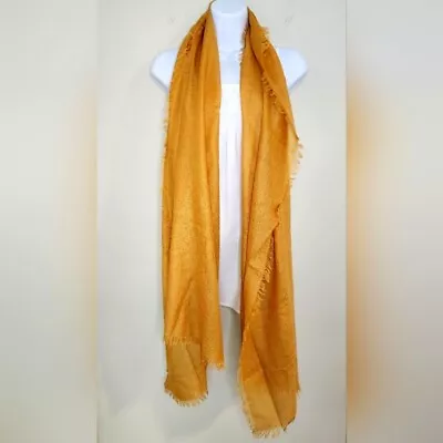 Nordstrom Scarf Women's OS Mustard Cashmere Silk Raw Edge Career Classic Spring • $21.99