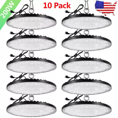 10Pack 200W UFO LED High Bay Light Workshop Light Fixture Factory Warehouse Lamp • $208.99