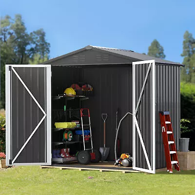 Outdoor Large Storage Shed Tool Sheds Heavy Duty Storage House W/ Lockable Doors • $216.59