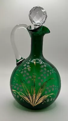 Mary Gregory Hand Blown Enamaled Lily Of The Valley Decanter W/stopper #29 • $45