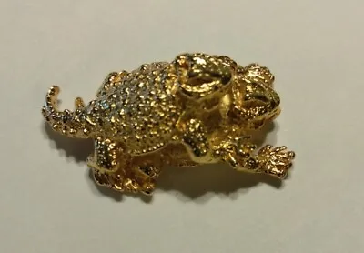 VTG Horny Horny Toad Jewelry Pendant Gold Tone Whimsical Double Stacked Lizard • $5