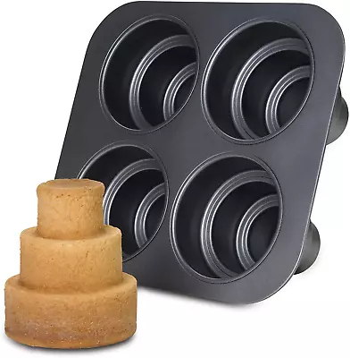 26633 Multi Tier Cake Pan 4 Cavity 10.6 X 9.60 X 4.5 Inch Gray 6-Cup • $54.83