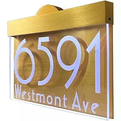 £145.59 • Buy 12V DC Dusk Dawn Sensor Illuminated LED Lighted Address Sign House Number Plaque