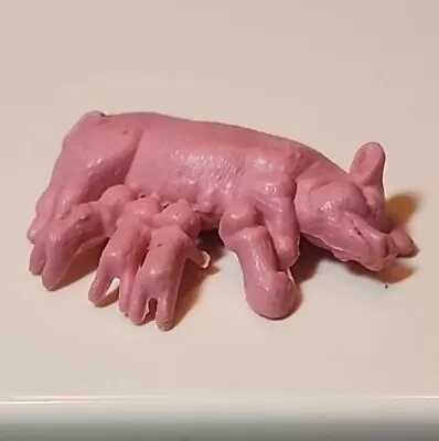 Vintage Plastic Toy Farm Animal Pig Nursing Piglets China • $16