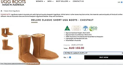Beautiful Brand New UGG Deluxe Short Boots Made In Australia-Chestnut  • $110