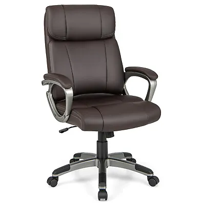 Office Chair Executive Ergonomic Computer Chair PU Leather Seat Recliner Brown • $169.95