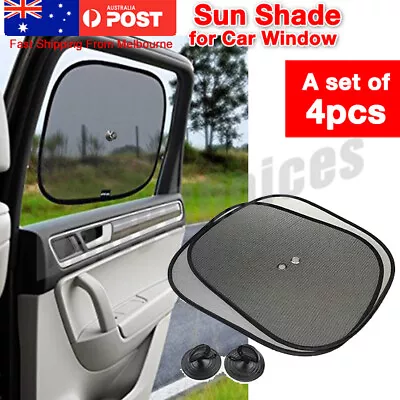 4 Pcs Car Window Sun Shade Visor Screen Protector Kids Rear Side Blind Black • $7.39