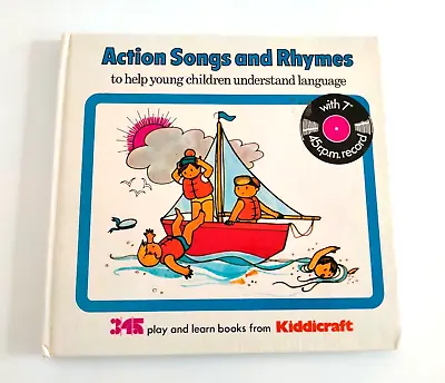 Action Songs And Rhymes Vintage 1976 Hardcover Educational Book Includes Record • $21