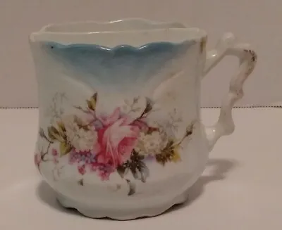 Vintage Unmarked Porcelain Mustache Cup Floral • $8.95