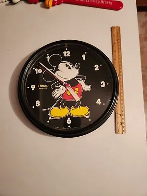 Disney Mickey Mouse Quartz Wall Clock  Black 10  Used But Nice Display Item • $10