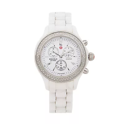 Michele Diamond Ceramic Jetway Chronograph Watch • $740