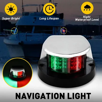 LED Marine Boat Yacht Ship Bow Deck Navigation Light Lamp Nav 12V 3W Green +Red • $13.99