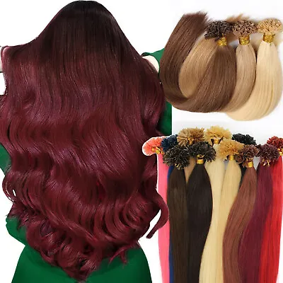 Pre Bonded U Tip Real Human Hair Extensions Keratin Fusion Nail Tip Remy Hair 1g • $69