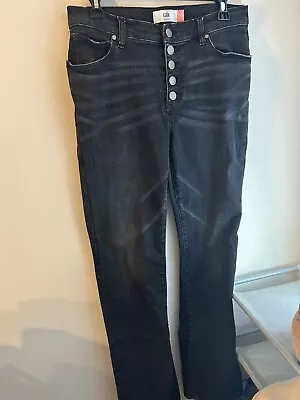 Cabi Women's Size 8 Black Button Fly Straight Leg Jeans Stretch Casual MINT • $26.99