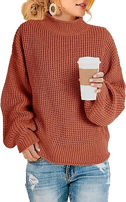 $98.65 • Buy Saodimallsu Womens Turtleneck Oversized Sweaters Batwing Long Sleeve Pullover Lo