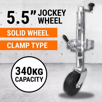 5.5'' Jockey Wheel Solid Wheel 340KG Clamp Type Caravan Camper Boat Trailer • $44.95