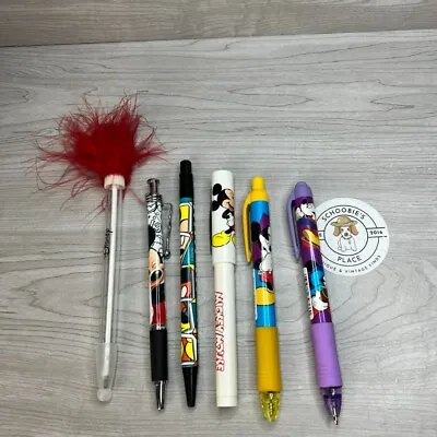 DISNEY PARKS Vintage Pen Lot Of 6 Feather Mickey Retro Empty Pens Needs Refill • $7.19