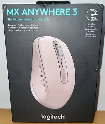 Logitech MX Anywhere 3 Wireless Compact Mouse / Ultra Fast Scrolling Rose BNIB • £49.99