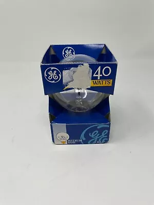 GE Crystal Clear 40 Watt Globe Light Bulb G25 Round Vanity 3 1/8” Medium Base • $13.95