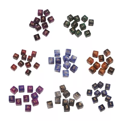 10Pcs 6-Sided Acrylic Dices 15mm D6 Digital Cubes Square Corner Pearlized Dices • $15.41