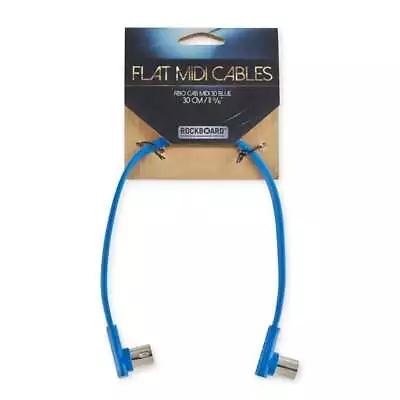 Rockboard Flat MIDI Cable - 30 Cm (11 13/16 ) Blue  Angled Plugs • $7.53