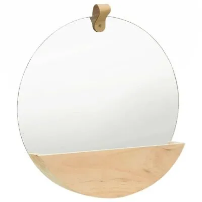 Solid Pinewood Wooden Bathroom Mirror With Shelf Wall Mounted Hallway Porthole • $49.81
