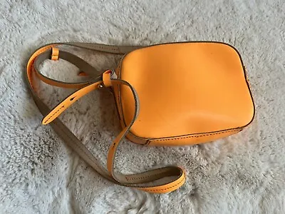 J.Crew Neon Orange Crossbody Leather Purse Lightly Used In Great Condition • $14