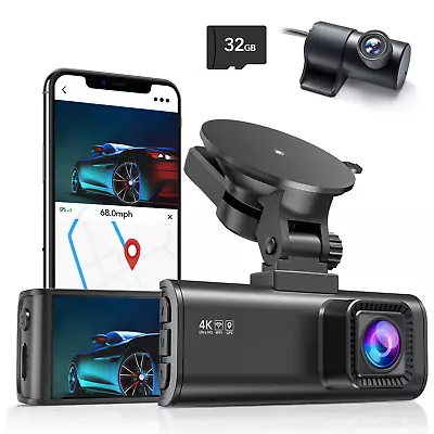 $189.99 • Buy REDTIGER Dash Cam 4K Car DVR Built-In WiFi & GPS Front And Rear Dash Camera