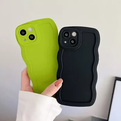 For IPhone 15 14 13 Pro Max 12 11 XR 8 Plus Wavy Silicone Case Shockproof Cover • $7.69