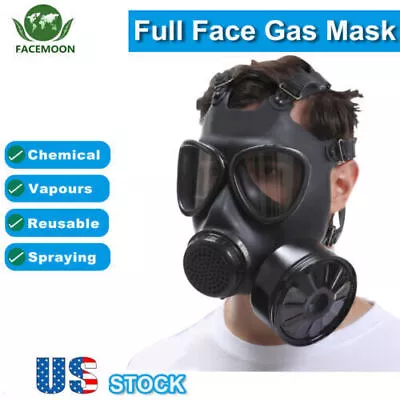 Chemical Gas Mask Full Face Soviet Military Respirator + 1PC 40mm Filter Box USA • $49.88