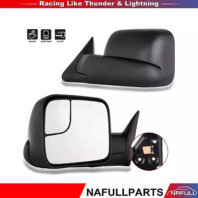 Manual Flip Up Tow Side Mirrors For 1994-01 Dodge 1500 94-02 Ram 2500 3500 Pair • $61.59