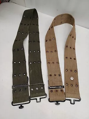 Vintage Lot Of 2 Military Belt Pistol Belt Green Beige Made In Taiwan  • $23.55