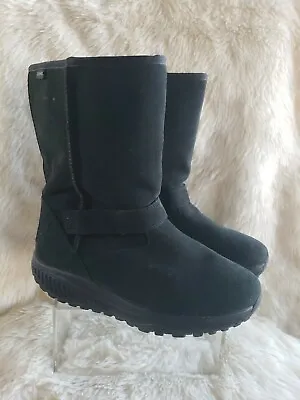 $49.99 • Buy Skechers Shape Ups XF Bollard Boot Size 9 Black Suede Faux Fur Rocker Toning
