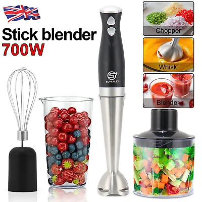 Superlex 4-In-1 Stick Blender Hand Held Food Processor & Whisk Chopper Bowl Cup • £22.88