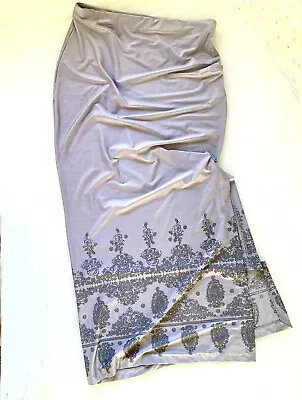 NEW! VINTAGE DECORATIVE GREY TUBE STYLE MAXI SKIRT WITH SHEEN EFFECT By H&M • £13.99