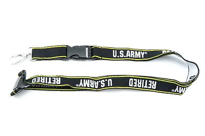 U.S. Army Retired USA Military Embroidered Detachable Lanyard Key Chain • $8.99