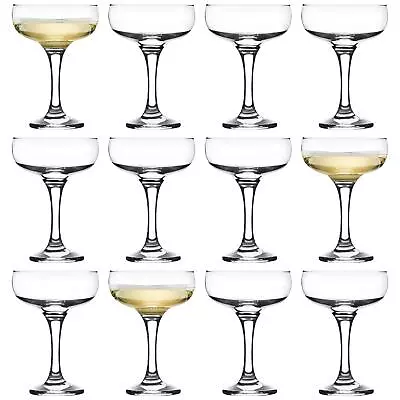 12x LAV Misket Champagne Coupe Saucers Vintage Glass Cocktail Coupes 235ml Clear • £19