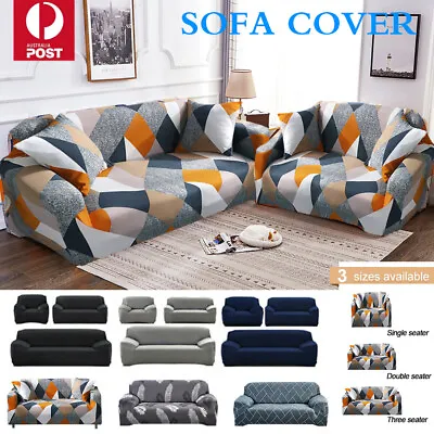 $19.09 • Buy Sofa Covers 1/2/3/4 Seater High Stretch Lounge Slipcover Protector Couch Cover