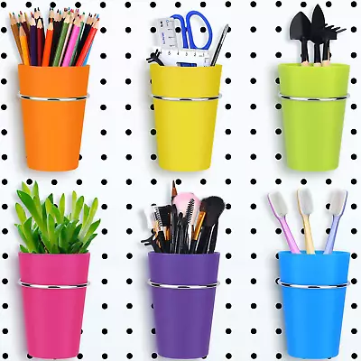 Set Of 6 Pegboard Bins W/ Rings Pegboard Attachments For Arts And Craft Supplies • $20.40