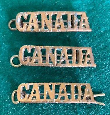 3 Vintage Brass Canadian Shoulder Badges • $14.72