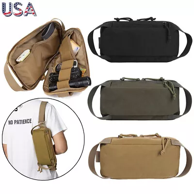 Men Tactical Sling Chest Pack Backpack Small Military Molle Daypack Shoulder Bag • $9.89