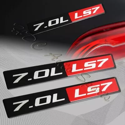 2 X Universal Red & Black 7.0L LS7 Engine Aluminum Sticker Decal Emblem Badge • $6.99